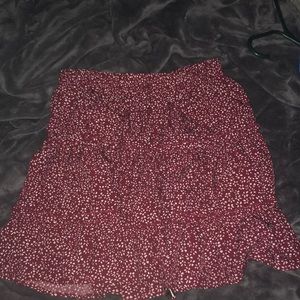 flowy patterned skirt